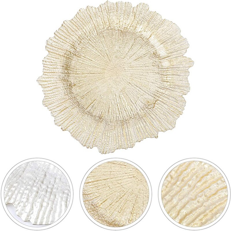! Glass Plates Dining Table Plate Snack Plate Platter Snack Dish Fruit Tray Wedding Reception Decoration Gold