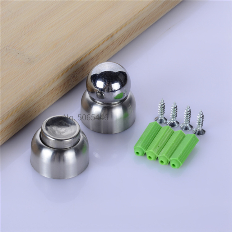 Magnetic Door Stops Mini Stainless Steel Ultra-short Door Stopper Hidden Holders Floor Hardware Fitting With Screws 5.6cm