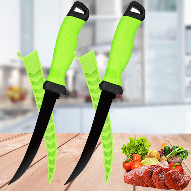 Cuchillo de deshuesado de filete de acero inoxidable para pescado, cuchillo de carnicero, cortador de frutas y verduras, cuchillos de cocina para cortar pescado