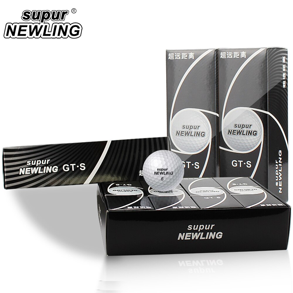 Supur Newling-pelota de Golf de larga distancia, 3 capas, paquete de 12 Uds.