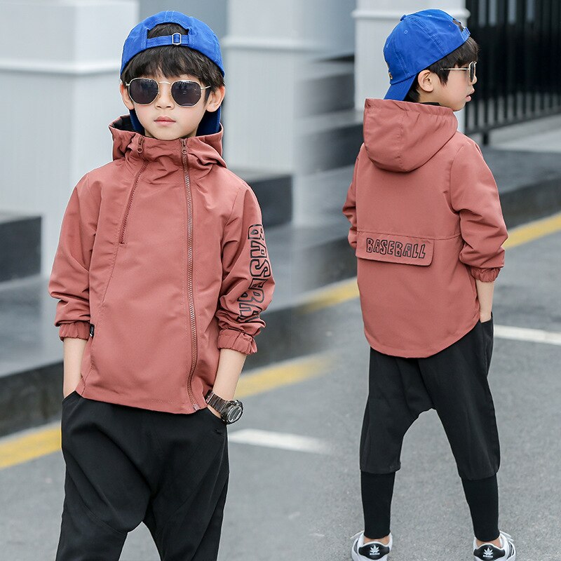 Herbst Unisex Lederjacke für Kinder Plaid Pattern PU Oberbekleidung Modische Bab
