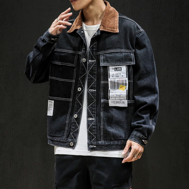 Hommes vestes en Denim noir printemps automne vestes en Jean en vrac nouvelle hommes coton blanc Denim manteaux de Jean manteaux