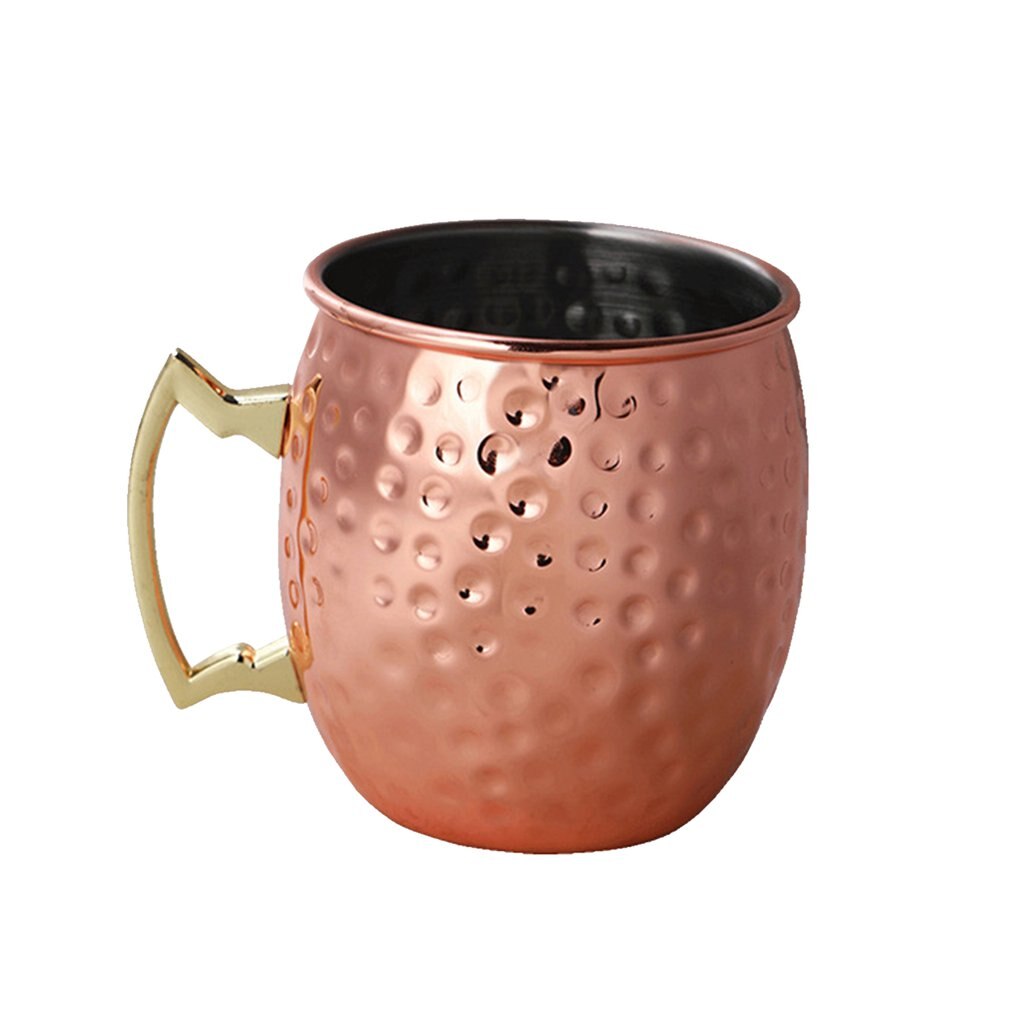 Moskva mulmugg 304 rostfritt livsmedelssäkert cocktailkopp handgjord hamrad kopparpläterad kopp 550ml drickmugg: Default Title
