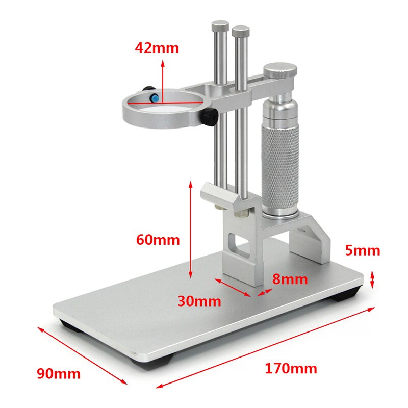 Digitale Microscoop Aluminiumlegering Lift Stand Verstelbare Microscoop Arm Stand Werken Podium met Hoofd Houd Ring 42 mm voor Reparatie