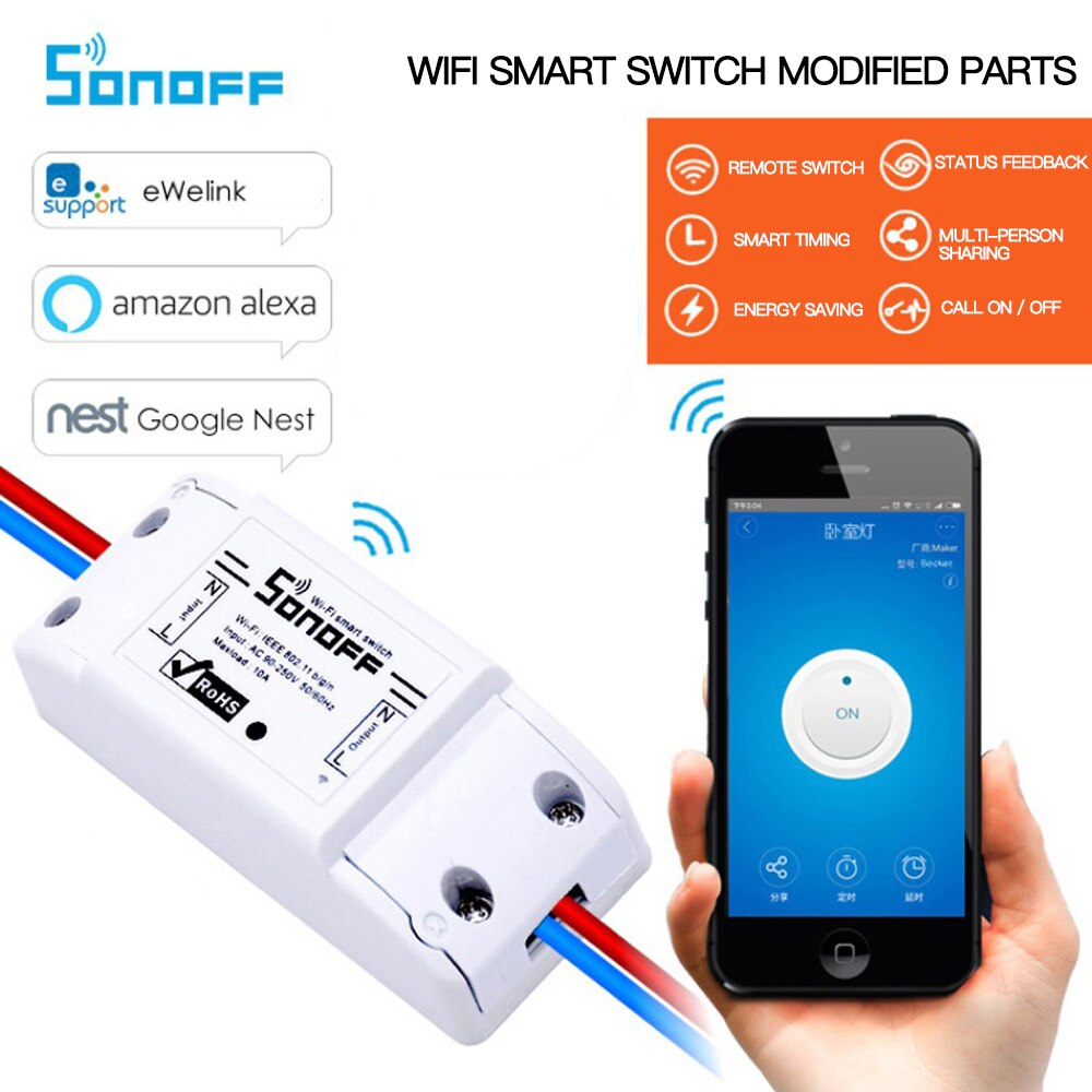 WIFI Wireless Smart Power Switch, Remote Control,Automation Relay Module, Common Home Modification Diy Parts for Home Light