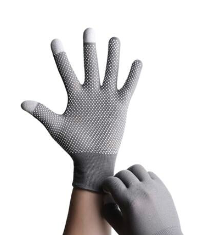 Guantes de pantalla táctil para hombre y mujer, protección solar, finos, cortos, para montañismo al aire libre, transpirables, para conducir en bicicletas: Gris