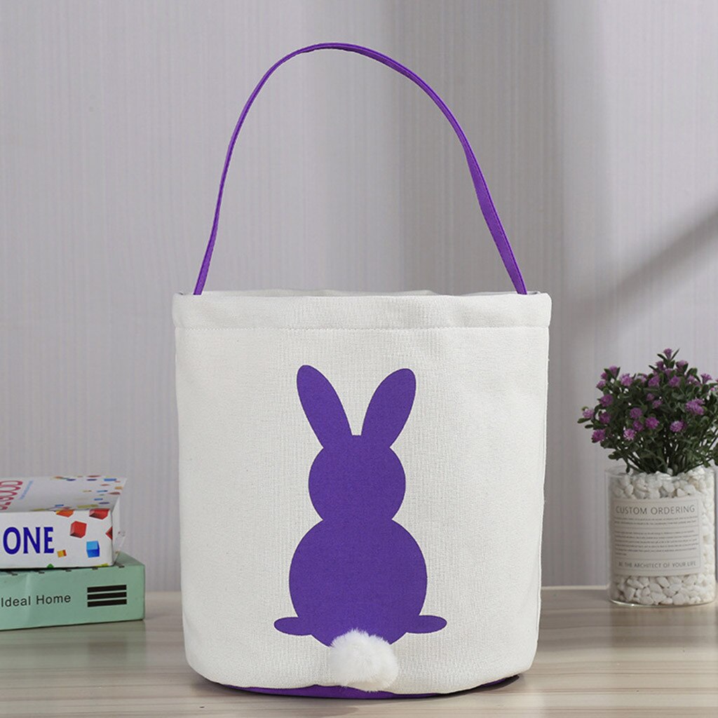 Pasen Ei Mand Konijn Bunny Gedrukt Canvas Carry Eieren Candy Bag Mar16