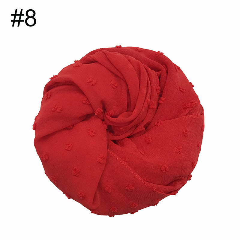 Fuzzy ball scarf Plain solid scarves Lady's wrap Chiffon muslim hijab Women shawls: 8