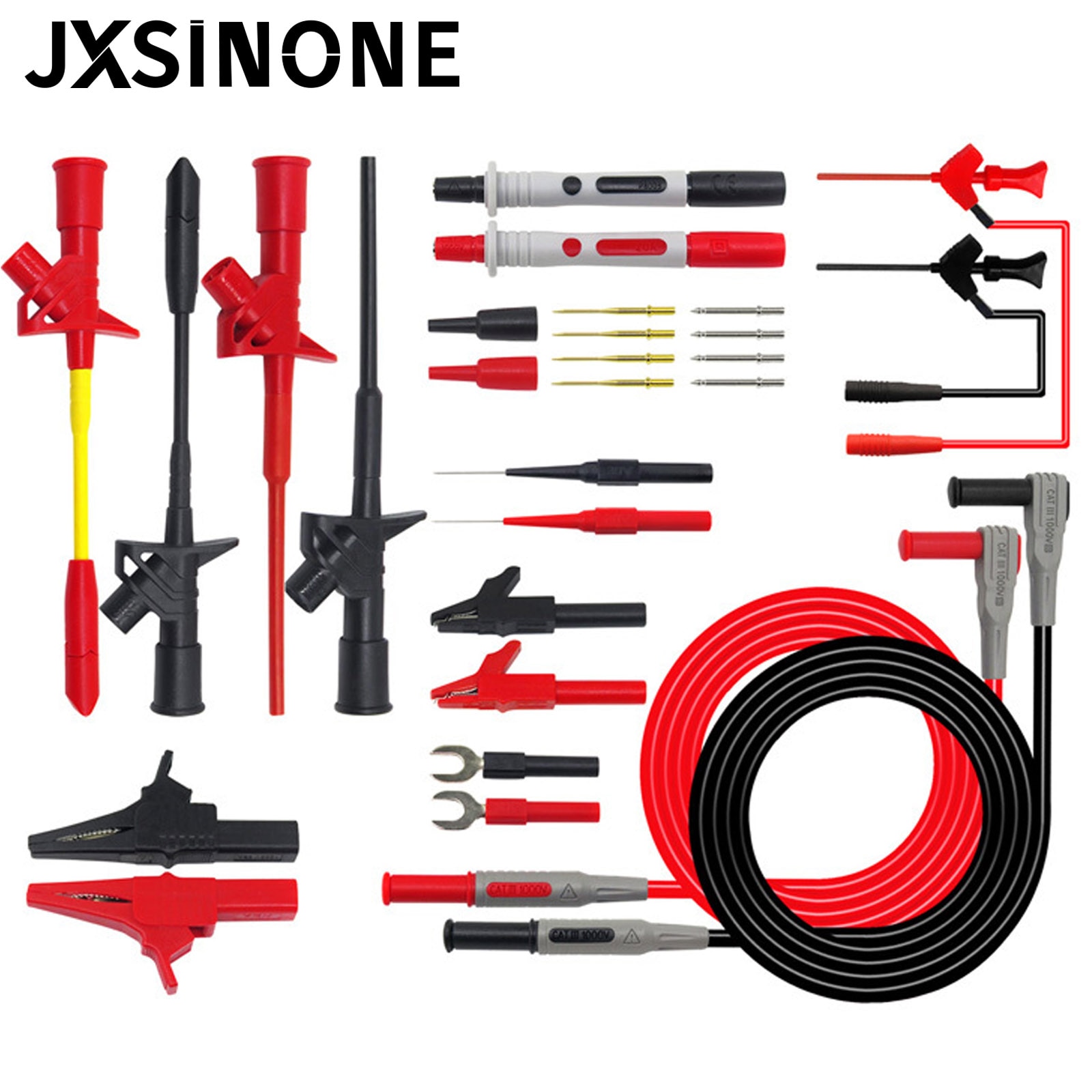Jxsinone P1300 Serie Vervangbare Multimeter Probe Probes Test Haak & Test Lead Kit 4Mm Banana Plug Alligator Clip Automotive tool: P1300F