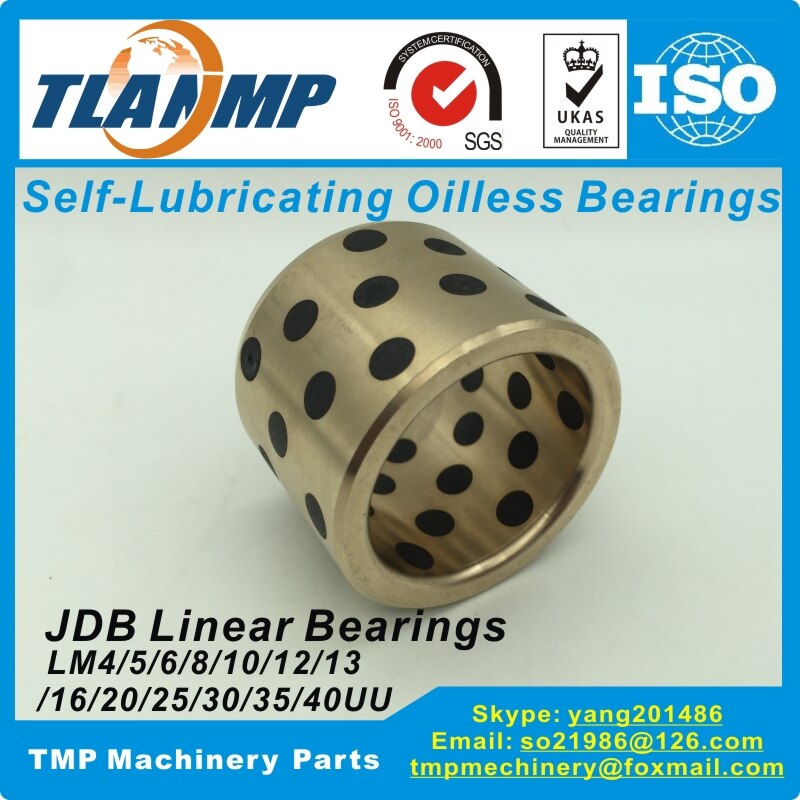 JDB linear graphit kupfer Lagerbier kupfer buchse oilless selbst-schmier Lager-LM4/5/6/8/10/12/13/16/20/25/30/35/40UU