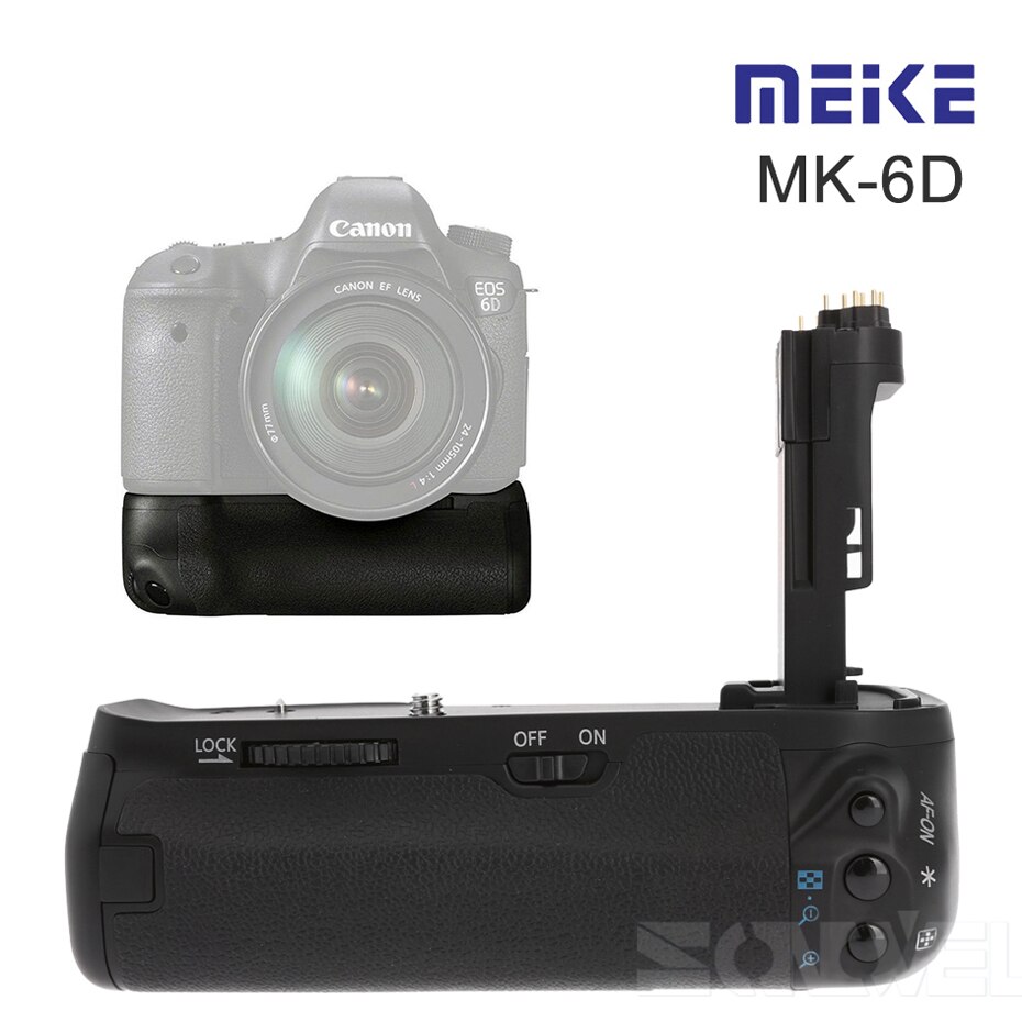 Meike MK-6D batterie de rechange verticale support de prise en main pour Canon EOS 6D appareil photo DSLR remplacer comme BG-E13 fonctionne avec des accessoires de LP-E6