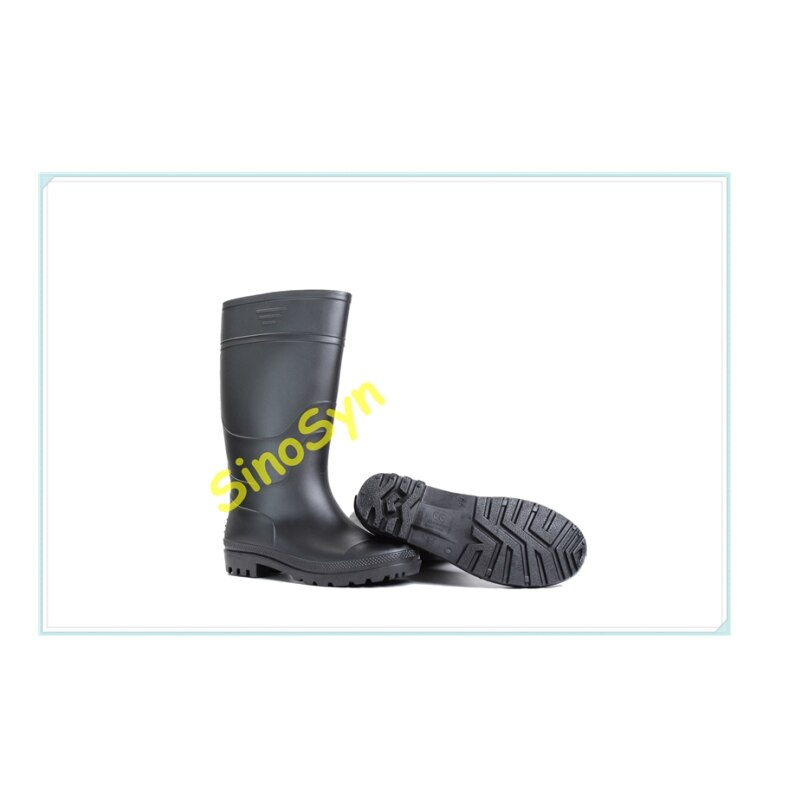 FQS19003 Black Waterdichte Hoge Buis Pvc Regen Laarzen