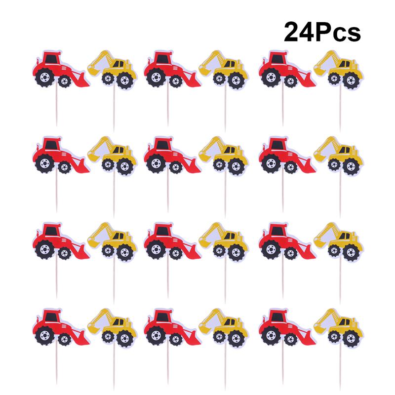 42Pcs Cake Topper Duurzaam Groen Tractor Leuke Taart Insert Feestartikelen Cake Topper Voor Kids Birthday Party Decor: C