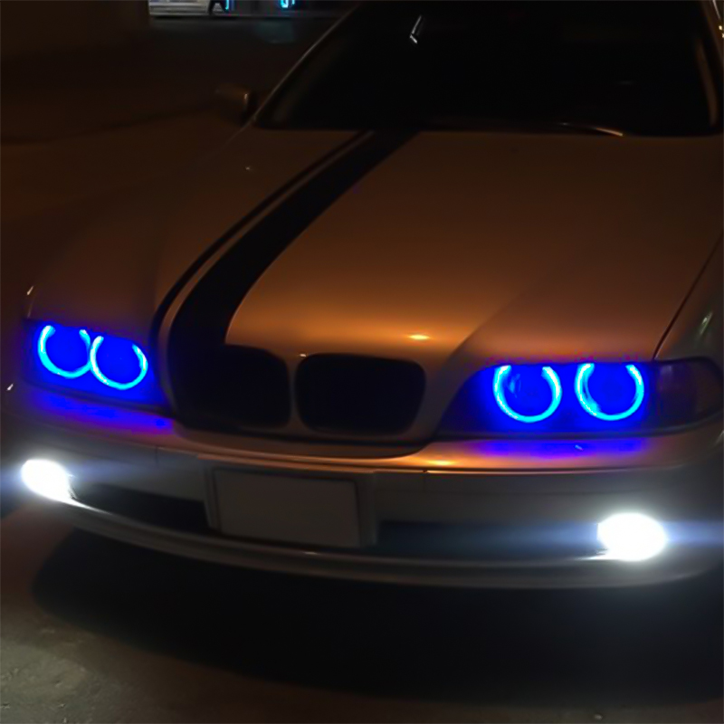 2Pcs LED Angel Eyes Marker Lights Bulbs For E39 E53 E60 E61 E63 E64 E65 E66 E87 525i 530i xi 545i M5 Error Free 2*5W: Blue