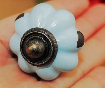 5Pcs Keramische Pumpkins Keuken Kast Kast Kledingkast Lade Handvat Dresser Deur Trekt Met Schroef Meubels: P04G33