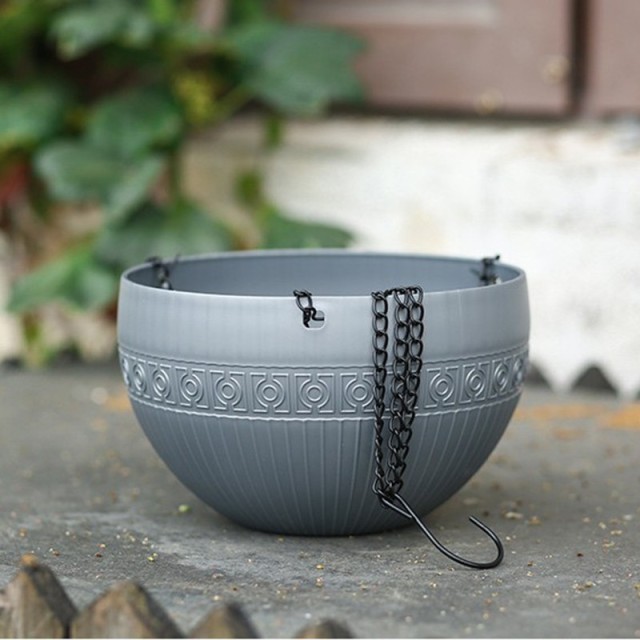 Panier suspendu pour plantes, support de Pots de fleurs, chaîne, bassin de culture, balcon, décoration suspendue, fournitures de jardin pour la maison: gray