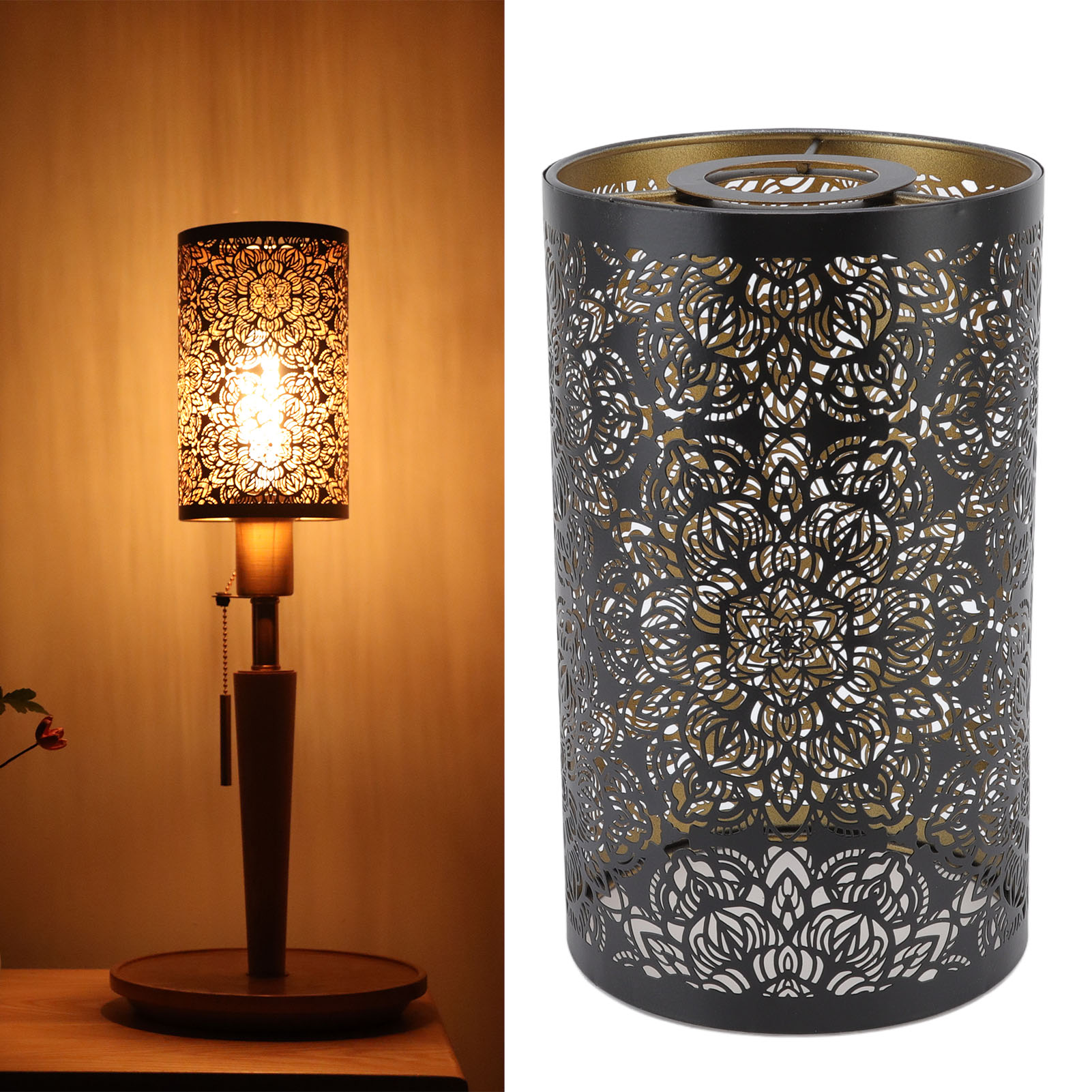 Hanglamp Kap Kroonluchter Kap Vervanging E27/26 Voor Café Woonkamer Decoratie Smeedijzeren Lampenkap Snijwerk Metalen Kooi