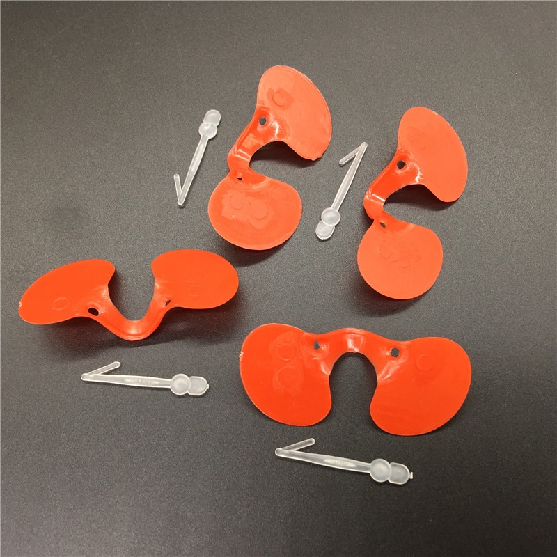 50 Pcs Chicken Glasses Red Plastic Material No. Perforated Anti-pecking Chickens Chicken Supplies Equipment Goggles