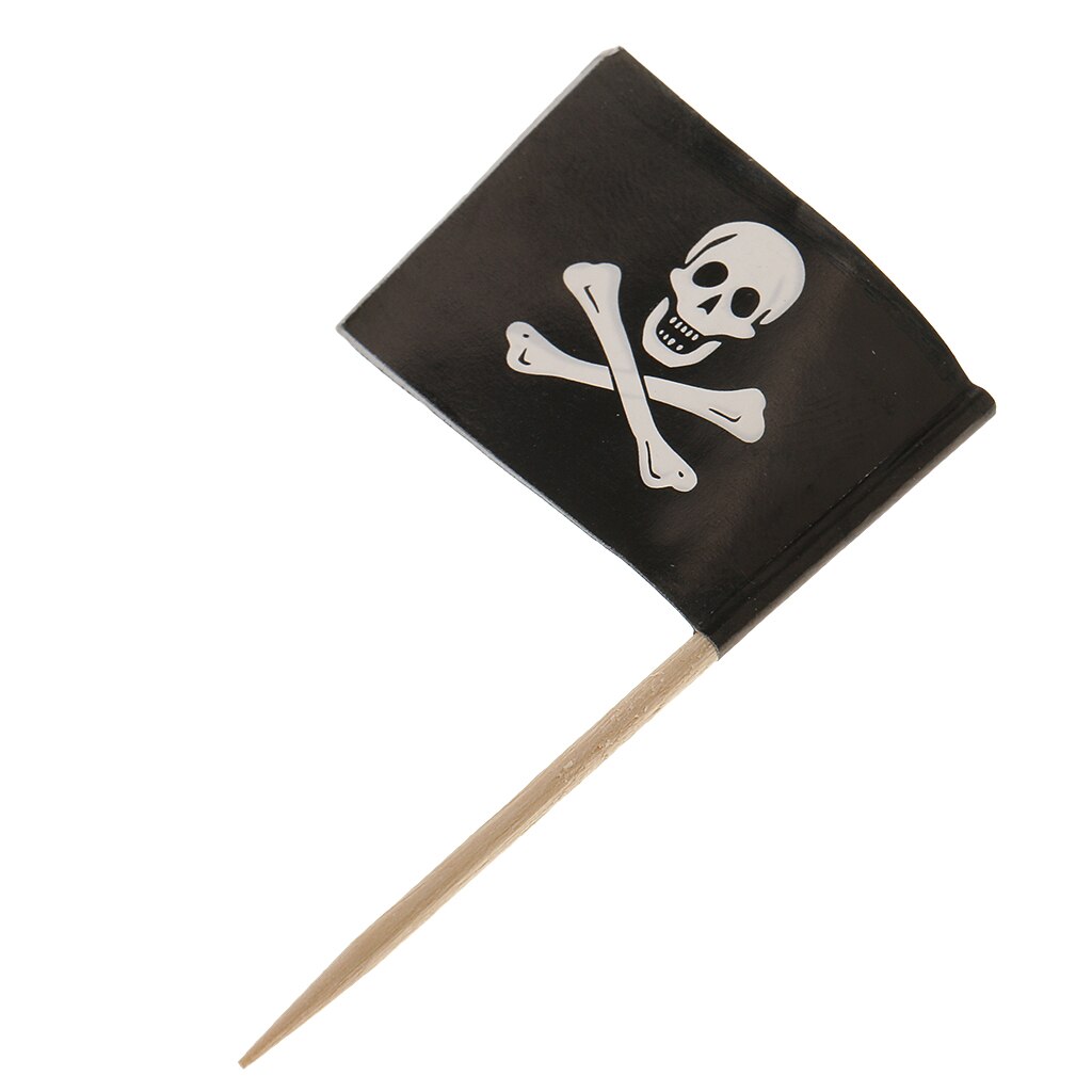50pcs Pirate Cocktail Toothpicks Flags Cake Toppers for Food, Appetizer, Cocktail, Cupcake Decoration