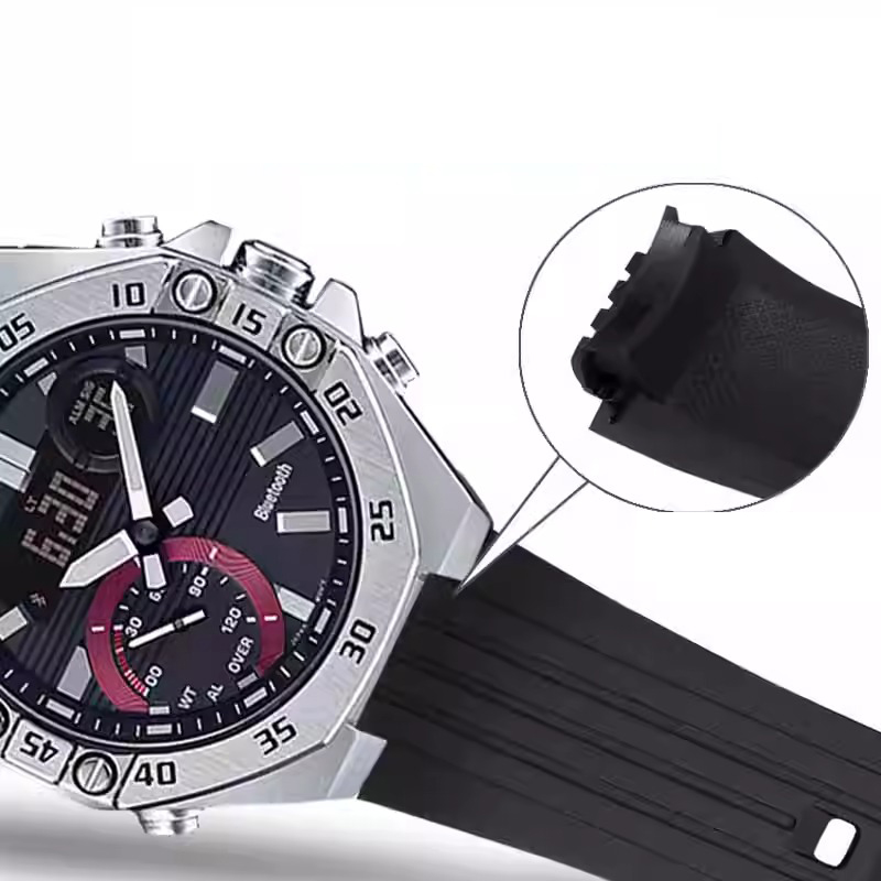 Correa de silicona ECB-10 para reloj Casio Edifice, pulsera de goma resistente al agua, con herramientas, ECB-10YP, ECB-10AT, ECB-950