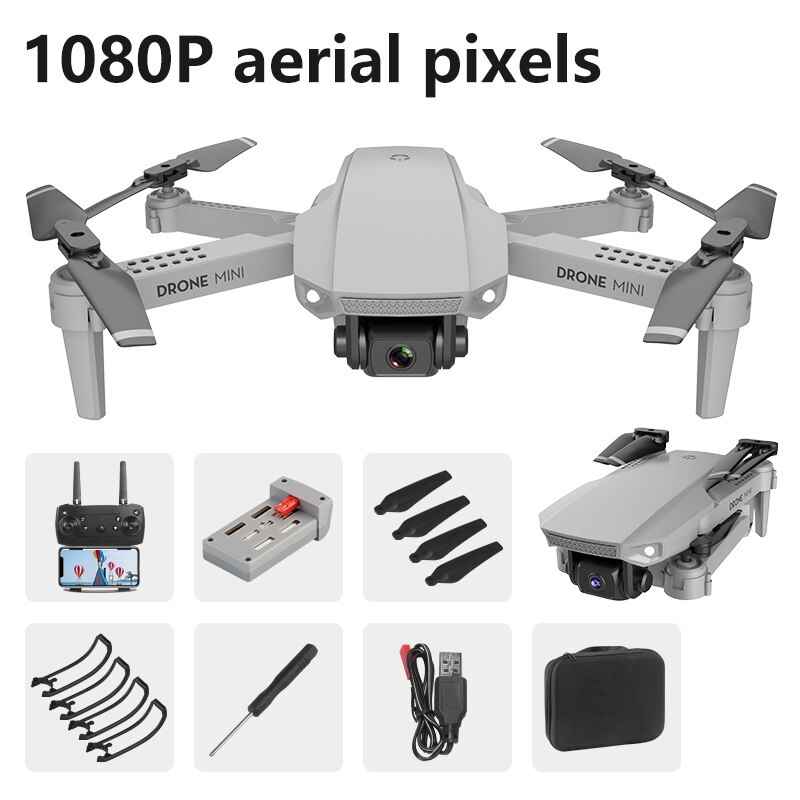 E88 RC Drone With 4K HD Wide Angle Camera Wifi 1080p Fpv Video Live Quadcopter Outdoor Hand Throwing Plane Remote Control Toys: 1080P pixels