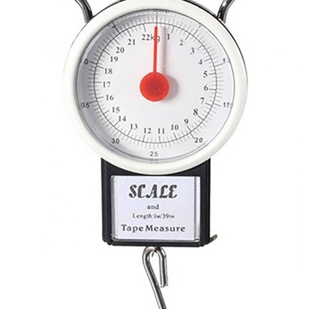 Handheld Scale ABS 22KG Portable Fishing Luggage Weighting Hook Handheld Scale with Tape Measure Tools