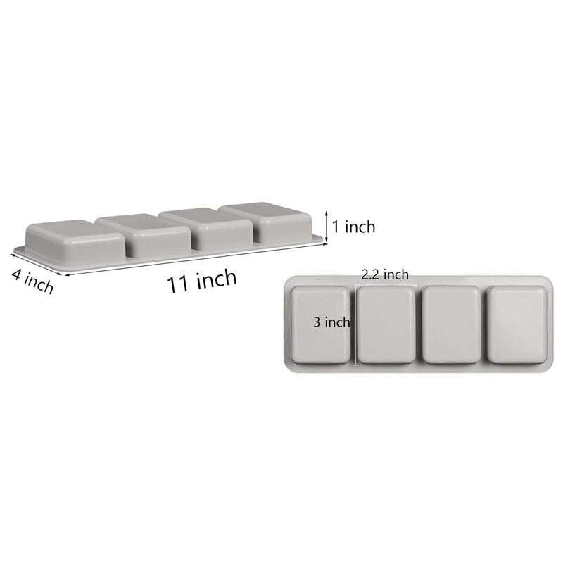 Silikon tvålformar runda ovala & rektangel silikonformar -3 st tvålformar för tvåltillverkning och ljus: Rektangel