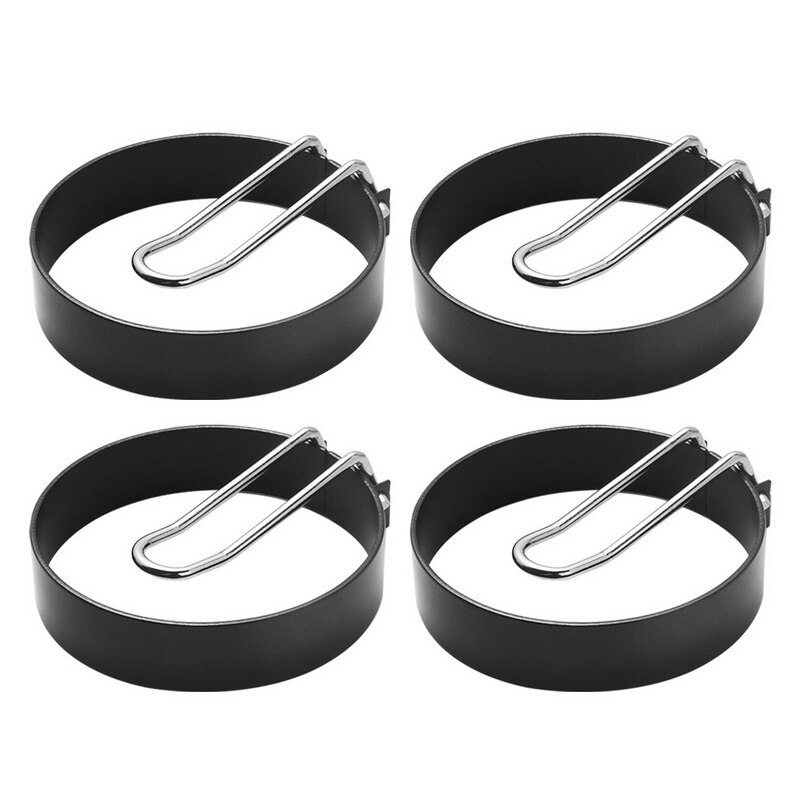Herramienta para freír huevos de acero inoxidable, molde antiadherente para hacer tortitas de huevo, moldes de tortilla para hornear en la cocina, molde con forma de anillo para huevo: 4pcs