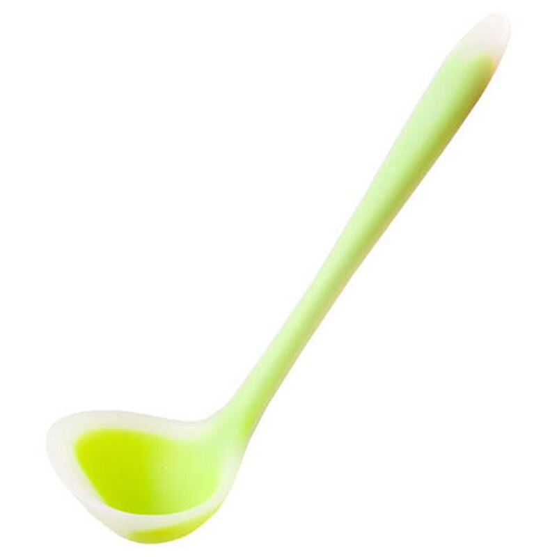 Cuchara de silicona antiadherente para sopa, utensilios de cocina resistentes a altas temperaturas, para arroz, antiquemaduras: green