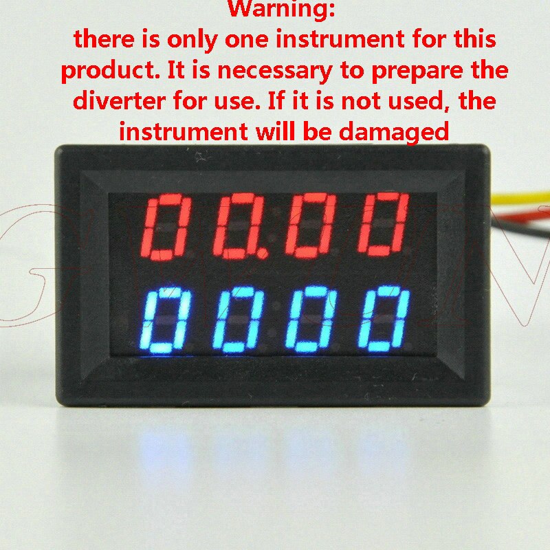 GWUNW BY42A 30V 20A-500A DC Digital 4 Bit Voltage Current Ammeter Meter Dual Display LED [****Must have a shunt to use****]: red and blue / 0-20.00A