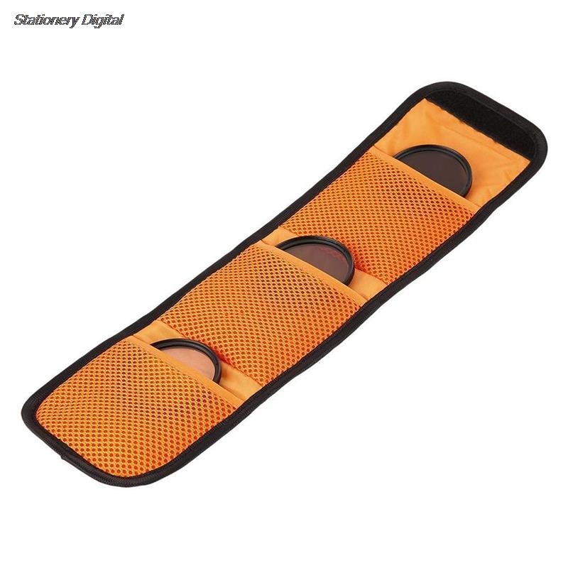 3 Pockets Lens Filter Bag Camera Lens Filter Pouch For 82mm ND UV CPL Camera Lens Filter Holder Wallet Case
