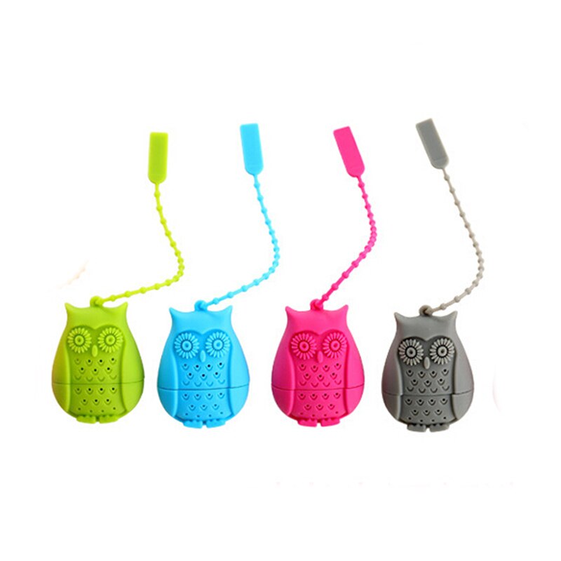 Sacos de chá da coruja filtro de colher de chá de silicone infusor filtro filtro de chá de filtração de silicone acessórios de cozinha gadget