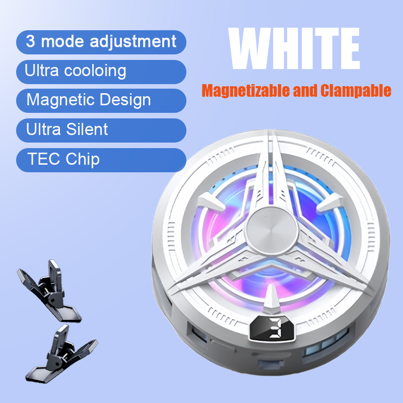 Enfriador de ventilador de radiador de teléfono móvil Semiconductor 6a para teléfono, ventilador de refrigeración, procesador, ventilador de teléfono, Enfriador de teléfono, teléfono móvil para jugadores: Blanco