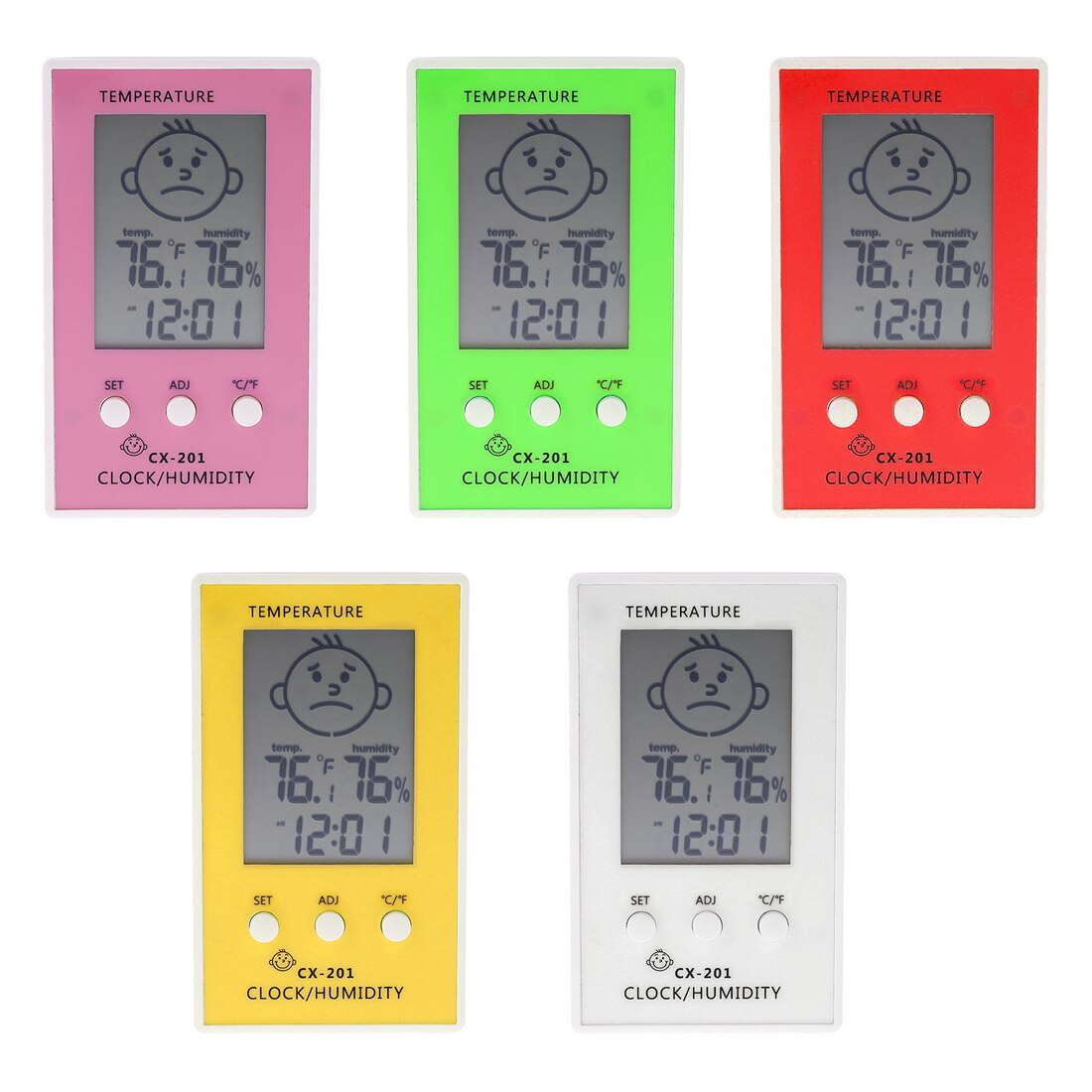 Digital LCD Hygrometer Thermometer Cute Baby Smile Face Humidity Meter indoor Weather Station Tester Temperature clock