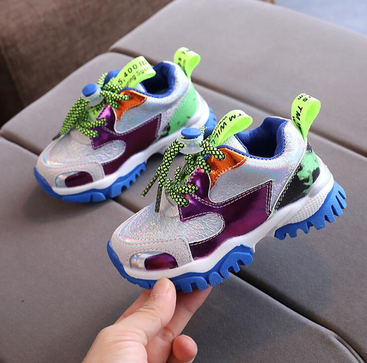 Herfst multicolor kindersneakers voor meisjes jongens kinderen casual sportschoenen outdoor sneakers merk maat 21-30: Roze / 22