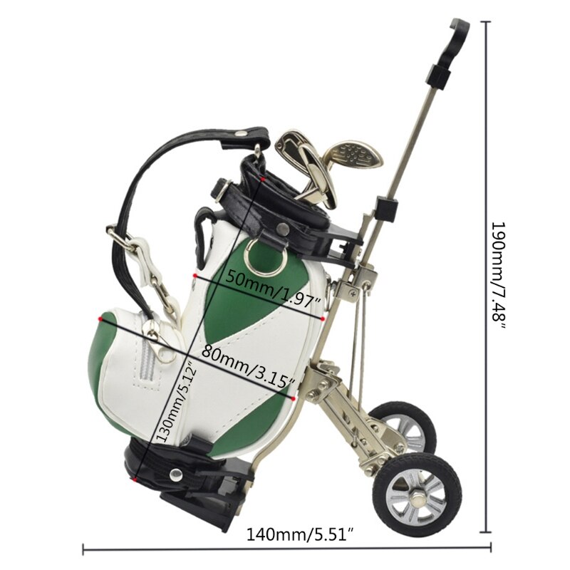 Golf Pens with Golf Bag Holder Novelty Office Desk Golf Bag Pencil Holder 28GE