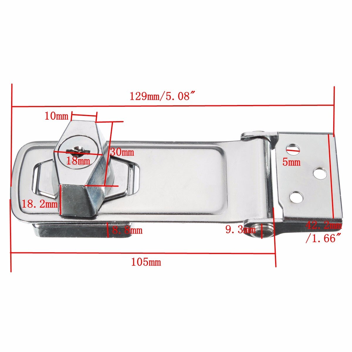 75mm/105mm Door Truck Cylinder Padlock Stainless Steel Plating Self Locking Security Hasp Staple with 2 Keys