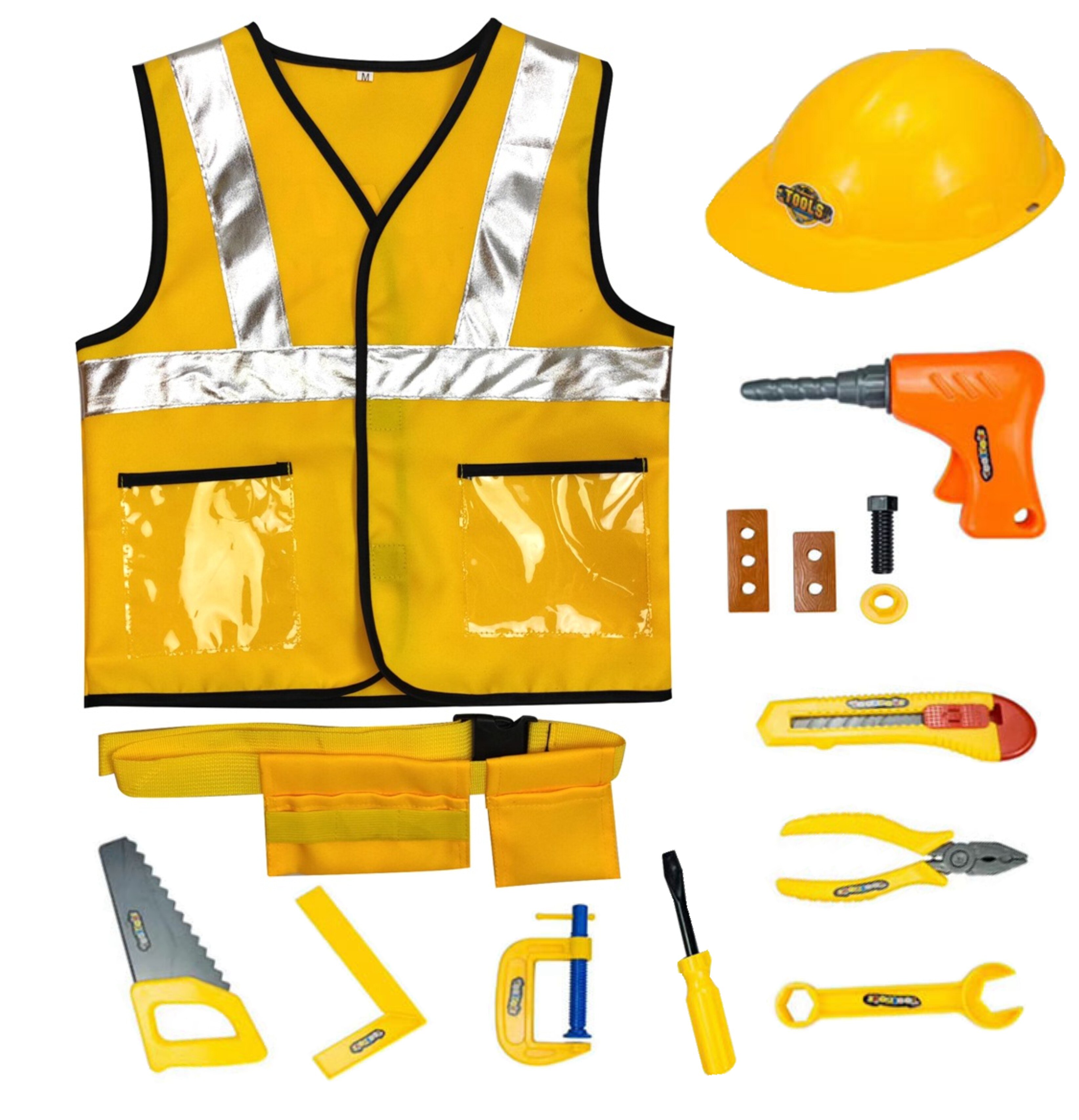 Construcción disfraz de trabajador Kit para niños conjunto de juguete carrera trajes de trabajador cosplay