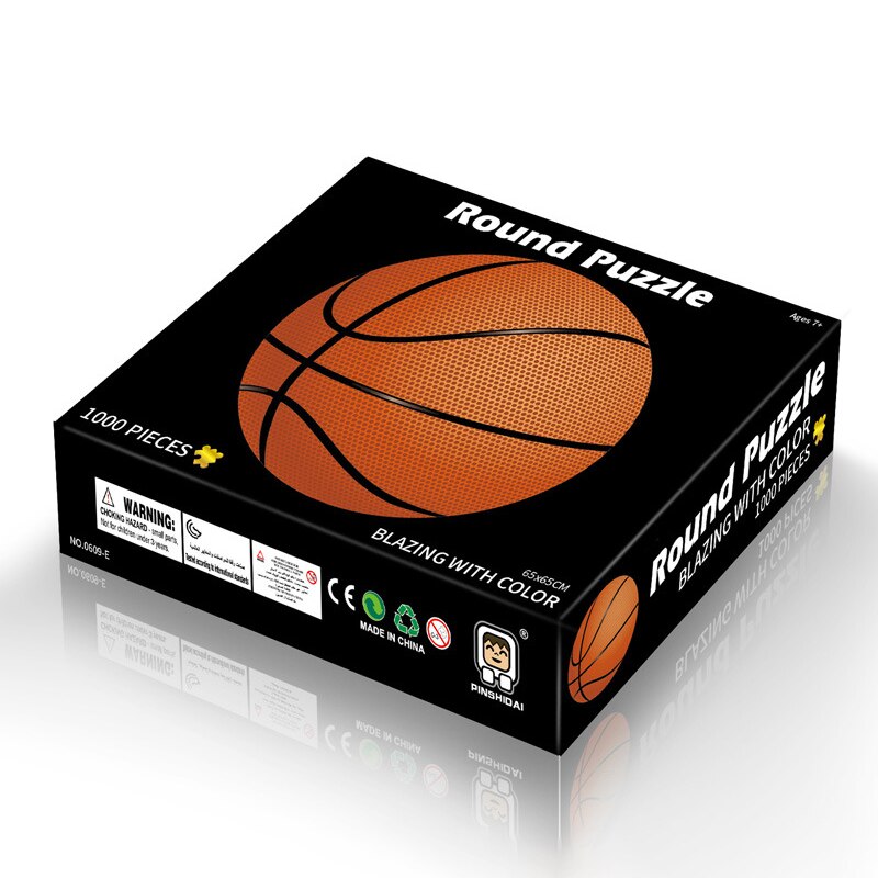 Puzzels 1000 Stuks Ronde Legpuzzels Regenboog Aarde Maan Palet Intellectuele Spel Voor Volwassenen En Kinderen Puzzel: basketball
