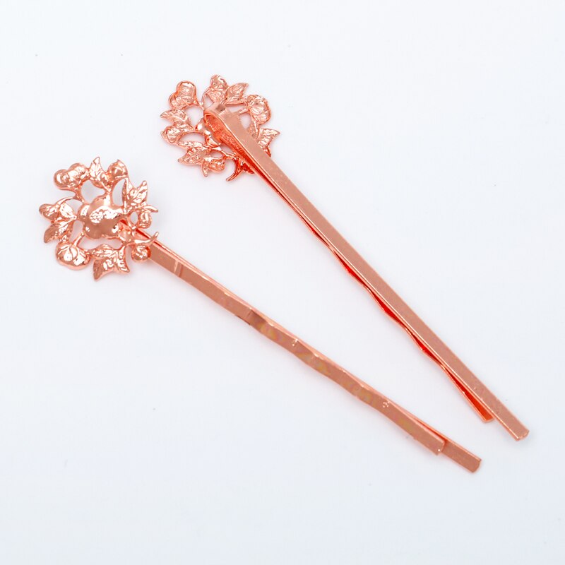 10 stks 6 Kleur Vintage Bloem Haar Sieraden Charm Vrouwen Haarspeld Woord Map Hairclips Haarspeldjes Retro Haar Dragen Accessoires DIY