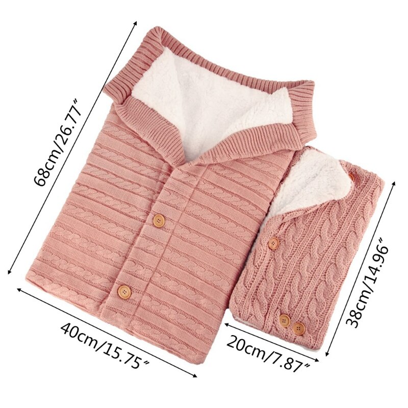 1-2 pièces -né bébé Swaddle couverture épaissir poussette tricot sac de nuit enfant en bas âge nourrissons sac de couchage enveloppement pour fille garçon