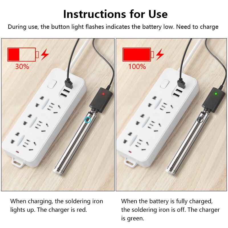 5V 8W Battery Powered Soldering Iron with Usb Charge Soldering Iron with Soldering Wire Wireless Charging Solder Iron
