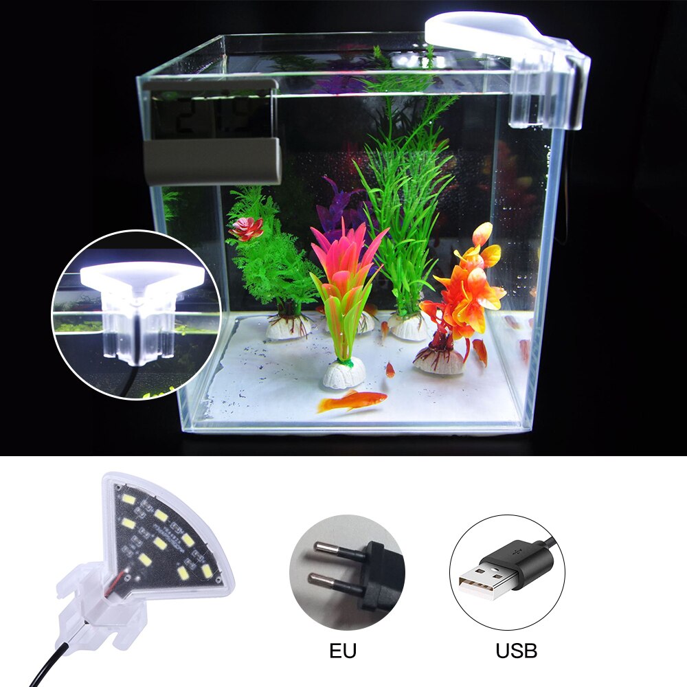 Mini 5w clips led akvarie lys vandtæt vandplanter vokse lampe clip-on undervands nedsænket akvarium led bar lys værktøj