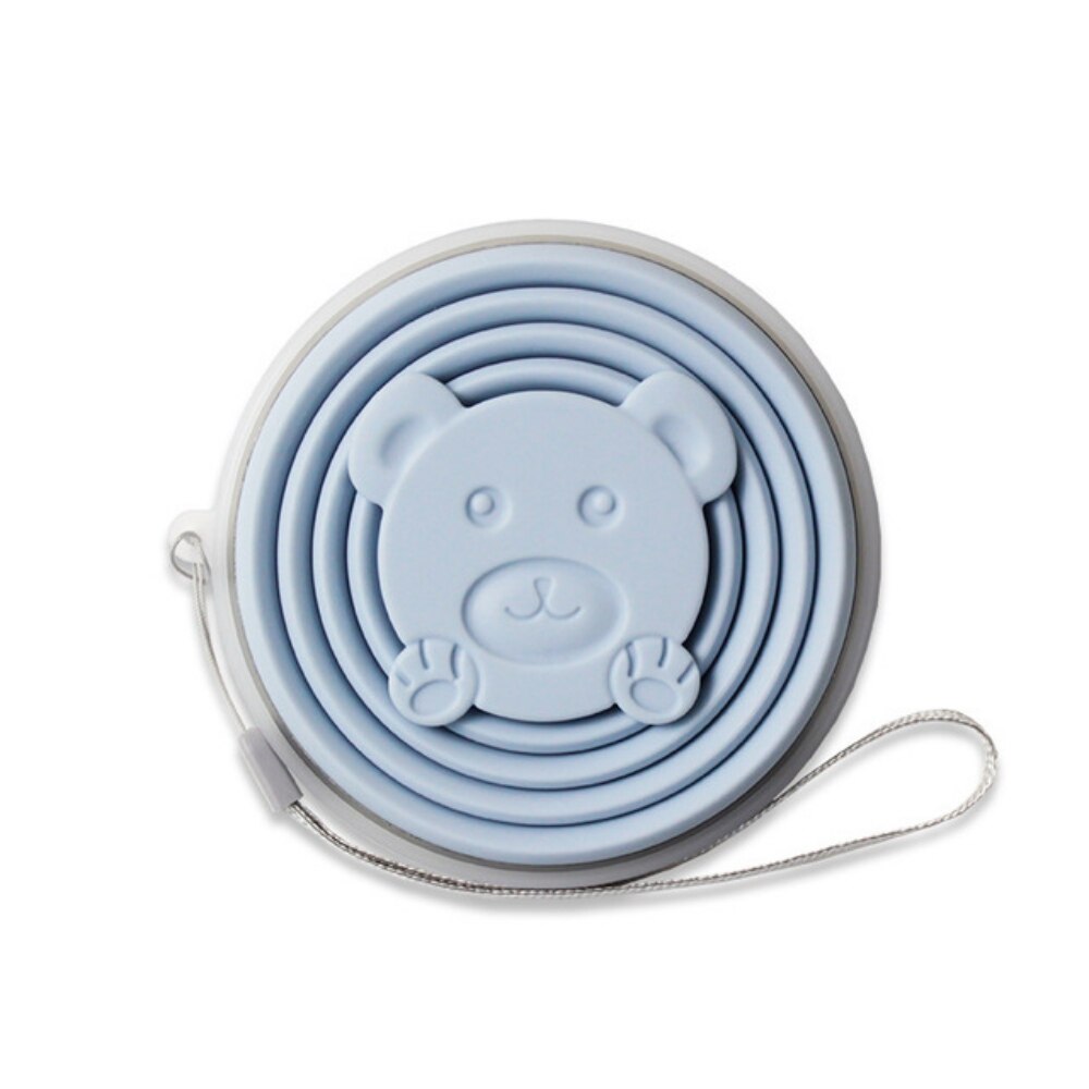Gobelet pliable rétractable Portable en Silicone de 270ml, avec couvercle de dessin animé, gobelet télescopique pliable, gobelet d&#39;eau de voyage en plein air: B