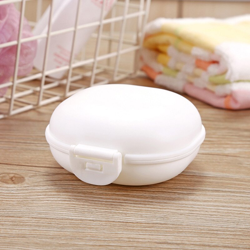 1Pc Big Size Badkamer Zeepbakjes Box Container Zeep Dozen Draagbare Plaat Case Thuis Douche Reizen Wandelen Houder: WHITE