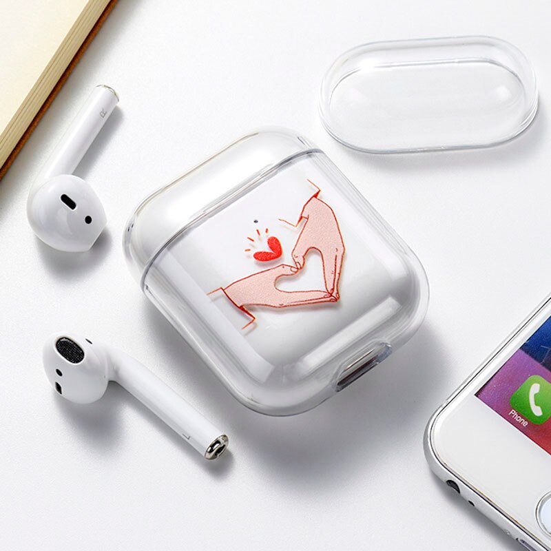 Case For Airpods Apple Case Cover Luxury Cartoon Cat Painted Hard Case Transparent On Air Pod Protective Cover for Airpod 1 2