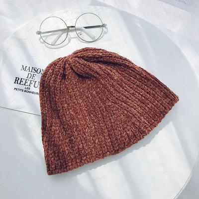 Chenille vissershoed herfst- en wintermuts koreaanse chic opvouwbare gebreide elastische emmerhoed hiphop: 2