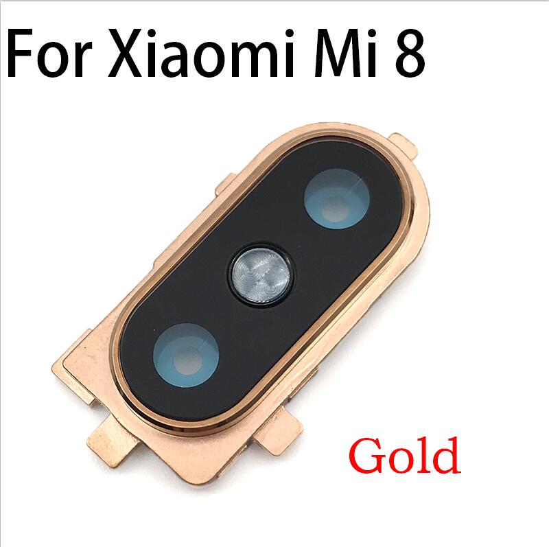 Tylna szyba aparatu dla Xiaomi Mi 6 Mi6 M6 Mi 8 Mi8 Mi 9 Mi9 Lite SE tylna kamera szklany obiektyw z ramką dla Redmi Note 8 Pro: Mi 8 Gold