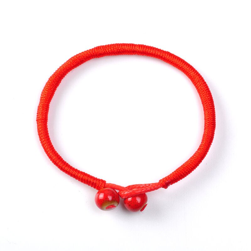 Pulseras de la suerte para hombre y mujer, brazaletes de cerámica de cordel rojo con cuentas, joyería hecha a mano, cadena Roja de China: 1PC