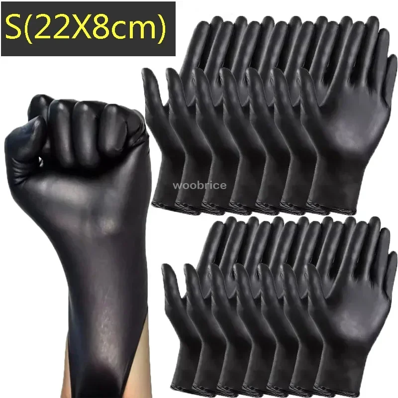 Guantes negros de lavado Xl, vajilla desechable sin látex, guantes de PVC para el hogar, industria del coche, jardinería, cuidado de mascotas, herramientas de cocina: YELLOW / 50 unids
